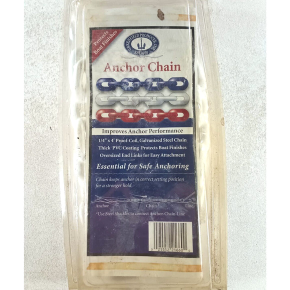 Anchor Chain Greenfield Products 2114-B 3/16" X 4' White - Picture 1 of 4